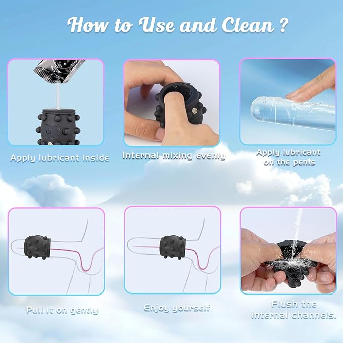 Vibrating Penis Sleeve Cock Ring, Couples Adult Sex Toys for Men Women, Penis Ring Vibrator Penis Extender for G Spot Stimulation, LNIIY Girth Enhancer Sleeve Male Couple Sex Toy for Men Erection Sex