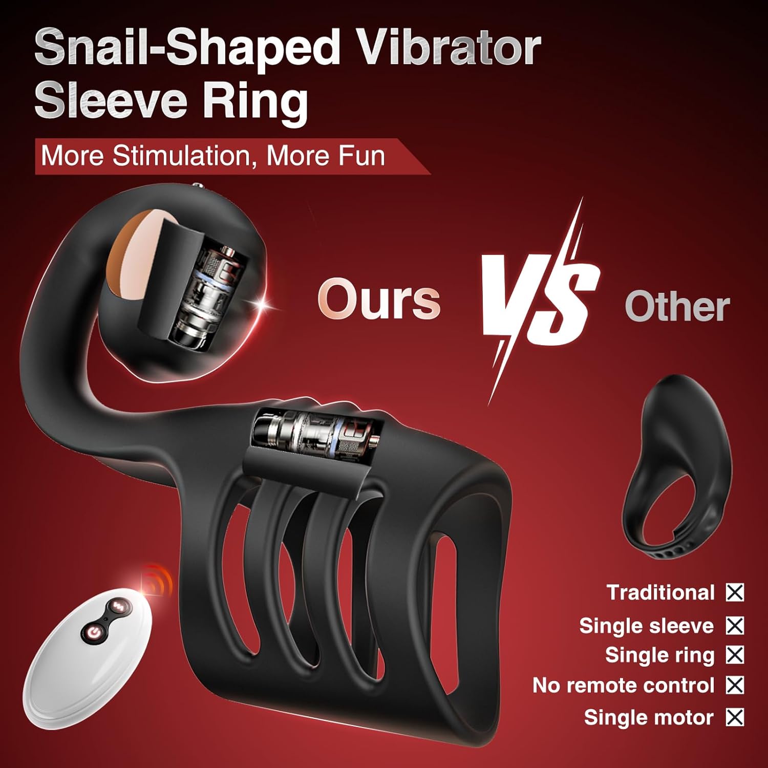 💥2025 Couple Pleasure Upgrade – 2-in-1 Snail Vibrating Cock Ring Sleeve🐌🔥