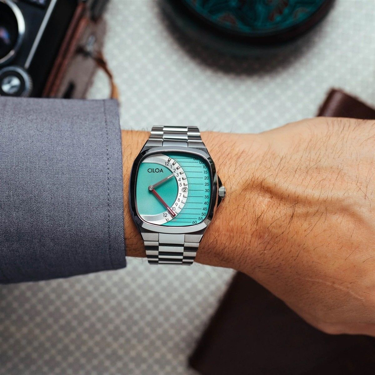 Timeline Retrograde Automatic Watch– Mint Dial