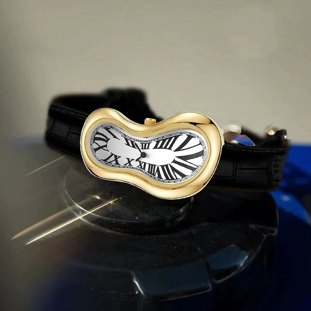 Melting Crash Watch Dali Paris French Rare Irregular Shape Vintage Waterproof