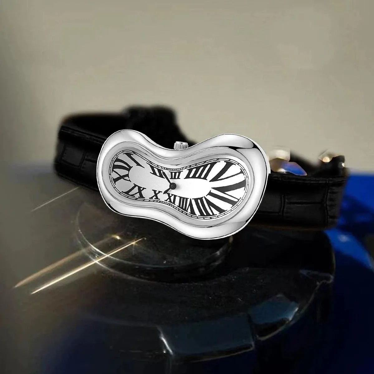 Melting Crash Watch Dali Paris French Rare Irregular Shape Vintage Waterproof