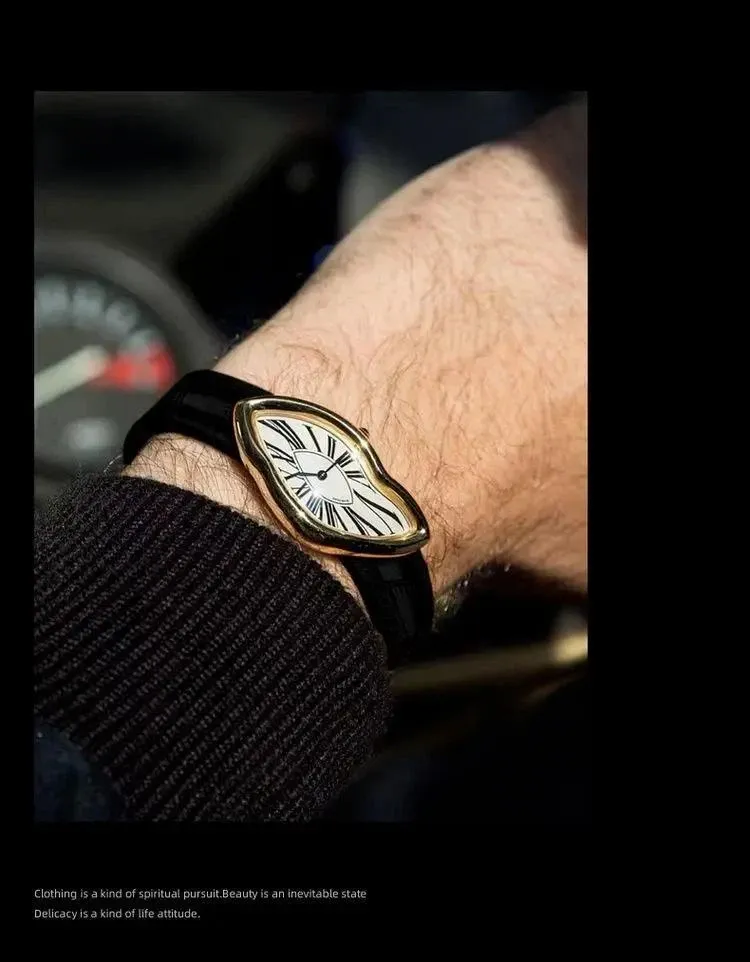 Melting Crash Watch Vintage Rare Irregular Shape Waterproof Luxury Twist Watch