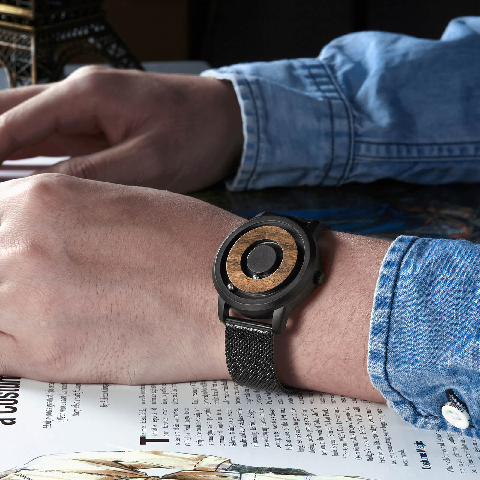 EUTOUR Magnetic Wooden Watch