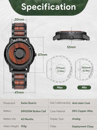 EUTOUR Wooden Watches Best Magnetic Watch