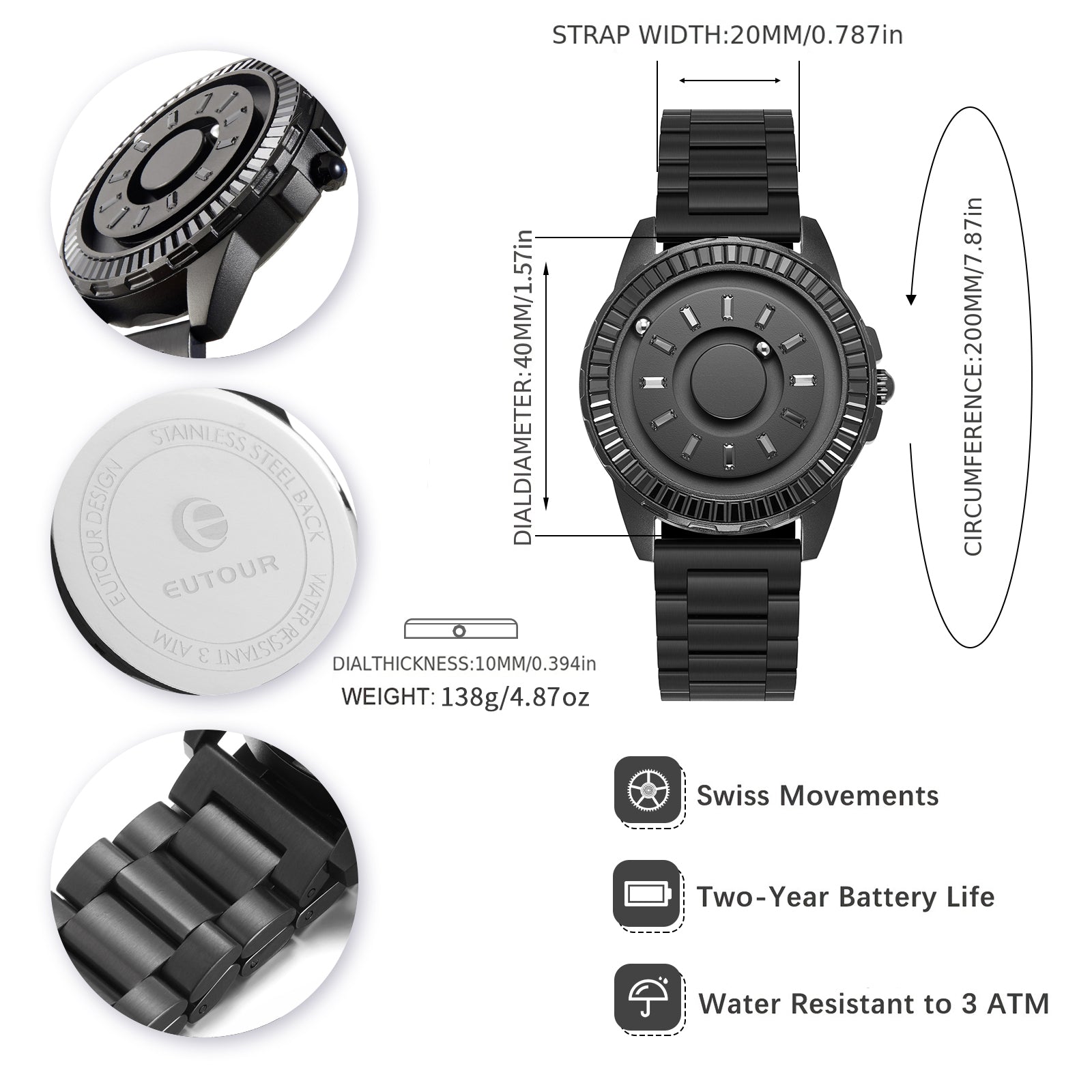 EUTOUR Magnetic Fancy Quartz Watches