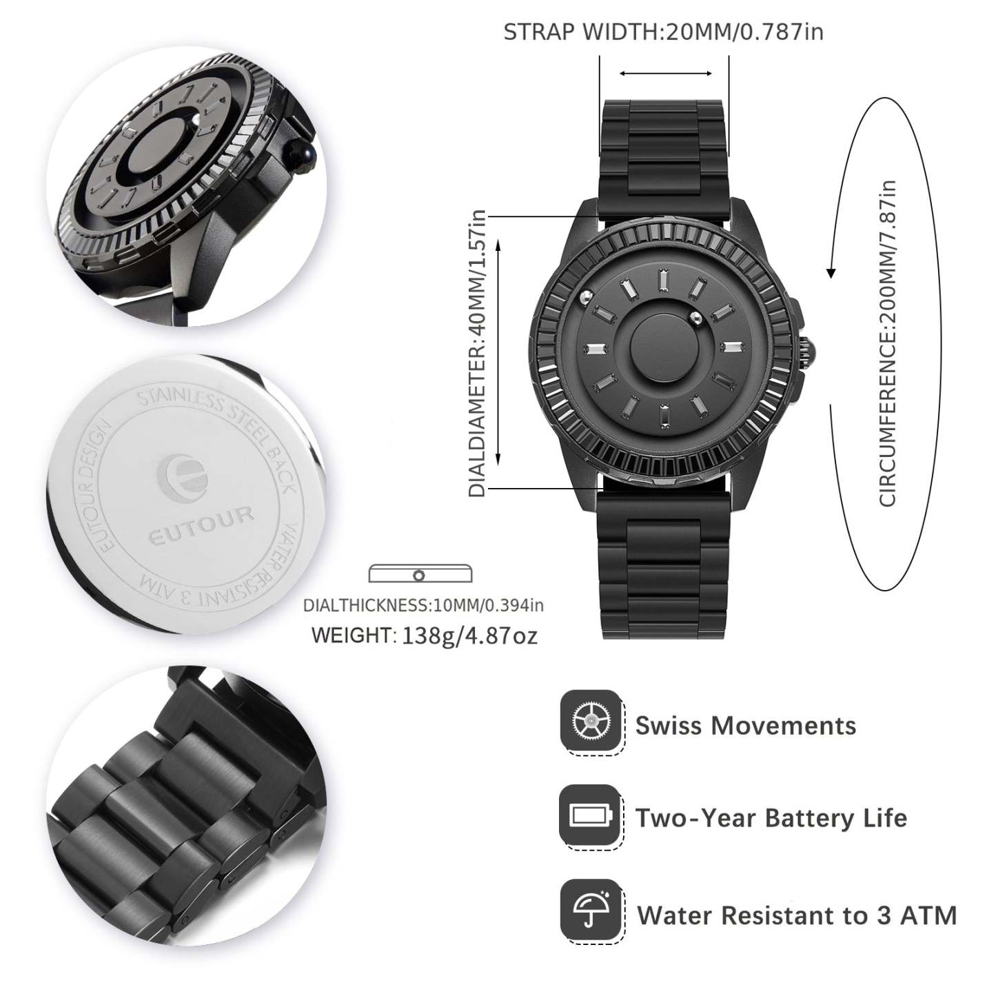 EUTOUR Magnetic Fancy Quartz Watches