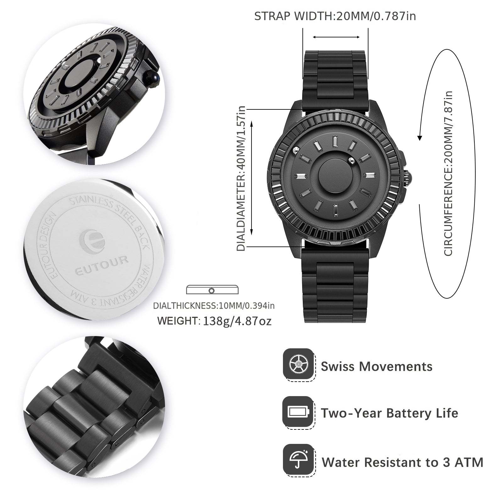 EUTOUR Magnetic Fancy Quartz Watches