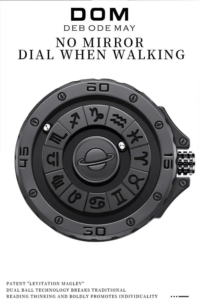 DOM 1733 Magnetic Watch Original Pointer Rotating Magnetic Constellation