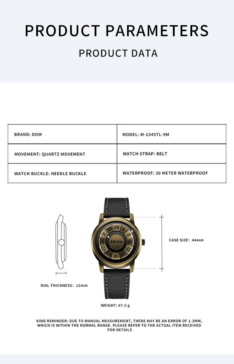 DOM Fashion Cool Magnetic Suspension Watch