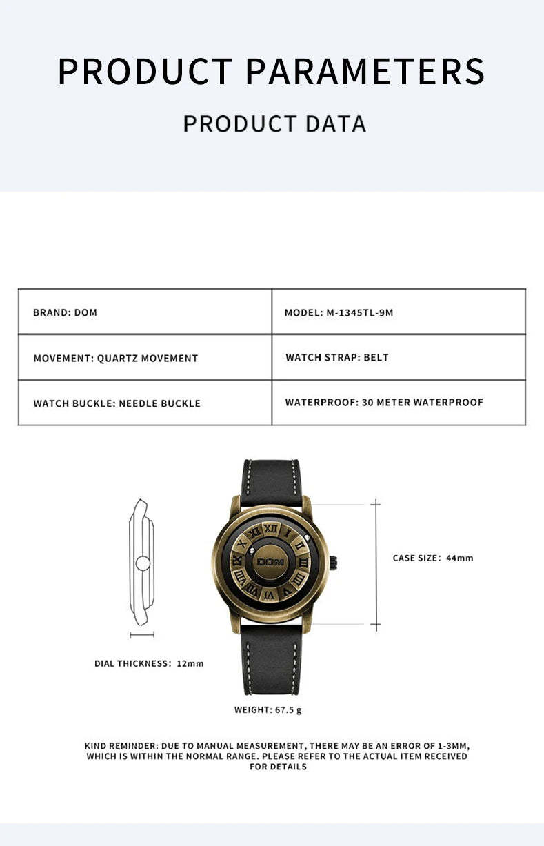 DOM Fashion Cool Magnetic Suspension Watch