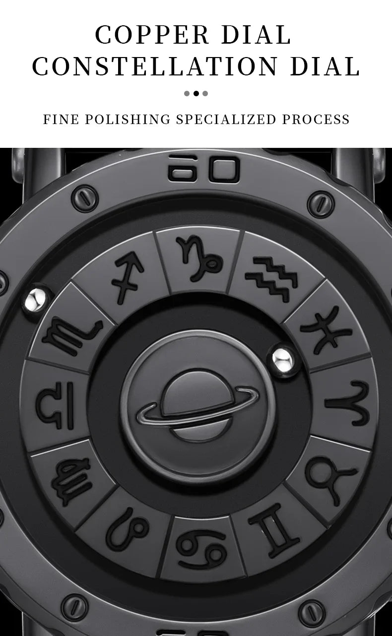 DOM 1733 Magnetic Watch Original Pointer Rotating Magnetic Constellation