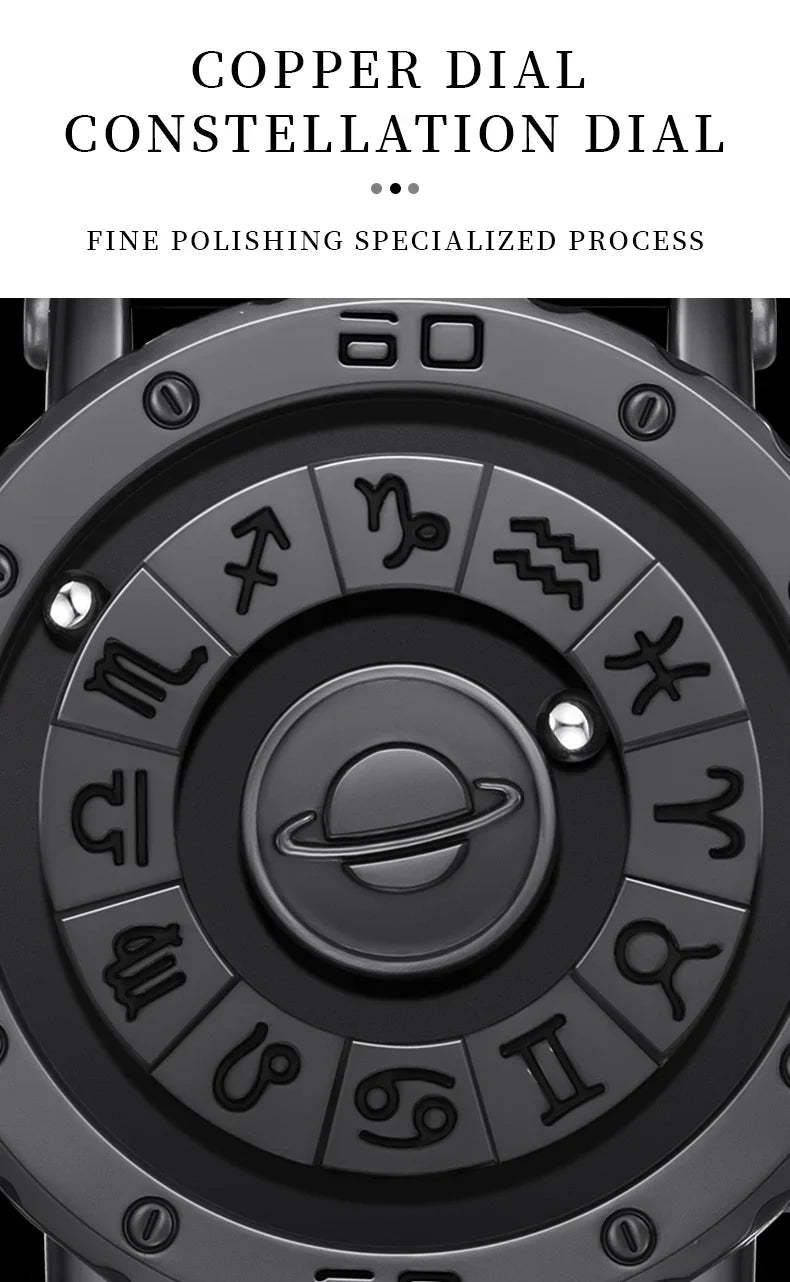 DOM 1733 Magnetic Watch Original Pointer Rotating Magnetic Constellation