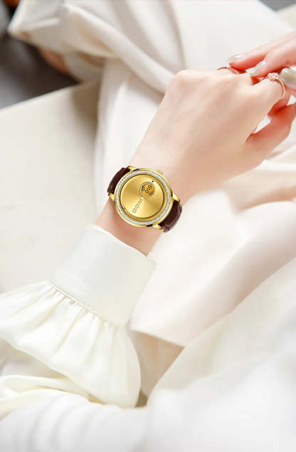 DOM 1759 New Original Factory Magnetic gold Trend Leather Women's Watch