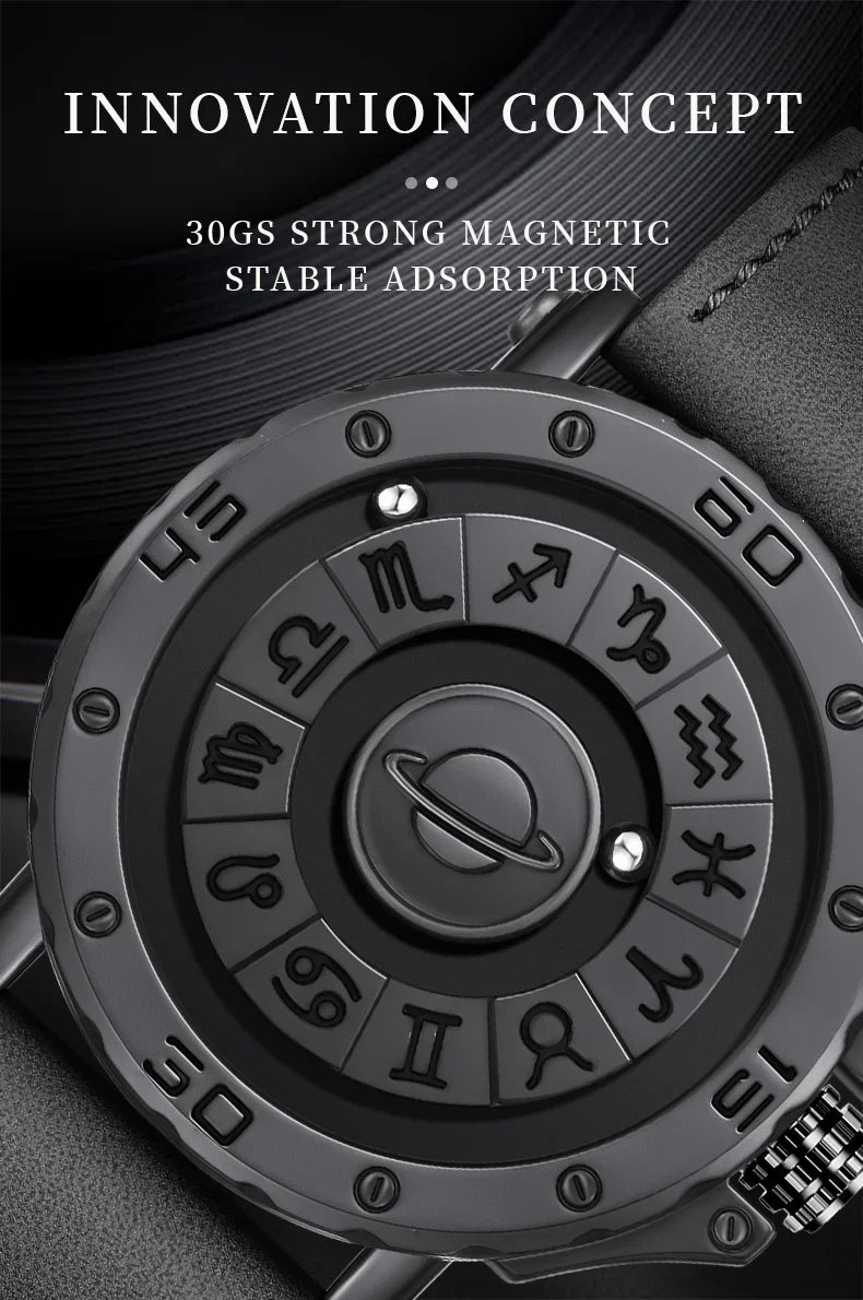 DOM 1733 Magnetic Watch Original Pointer Rotating Magnetic Constellation