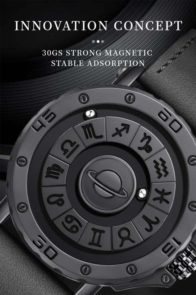 DOM 1733 Magnetic Watch Original Pointer Rotating Magnetic Constellation