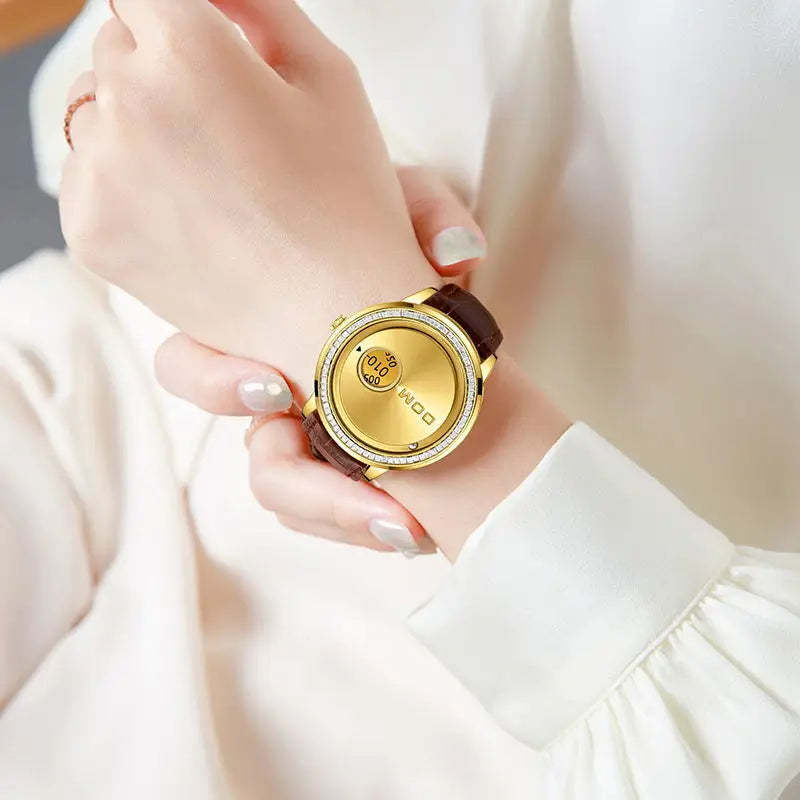 DOM 1759 New Original Factory Magnetic gold Trend Leather Women's Watch