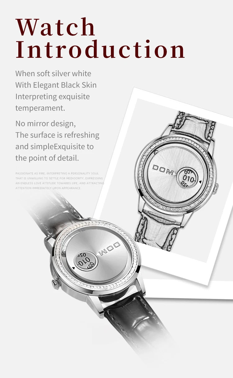 DOM 1759 New Original Factory Magnetic gold Trend Leather Women's Watch