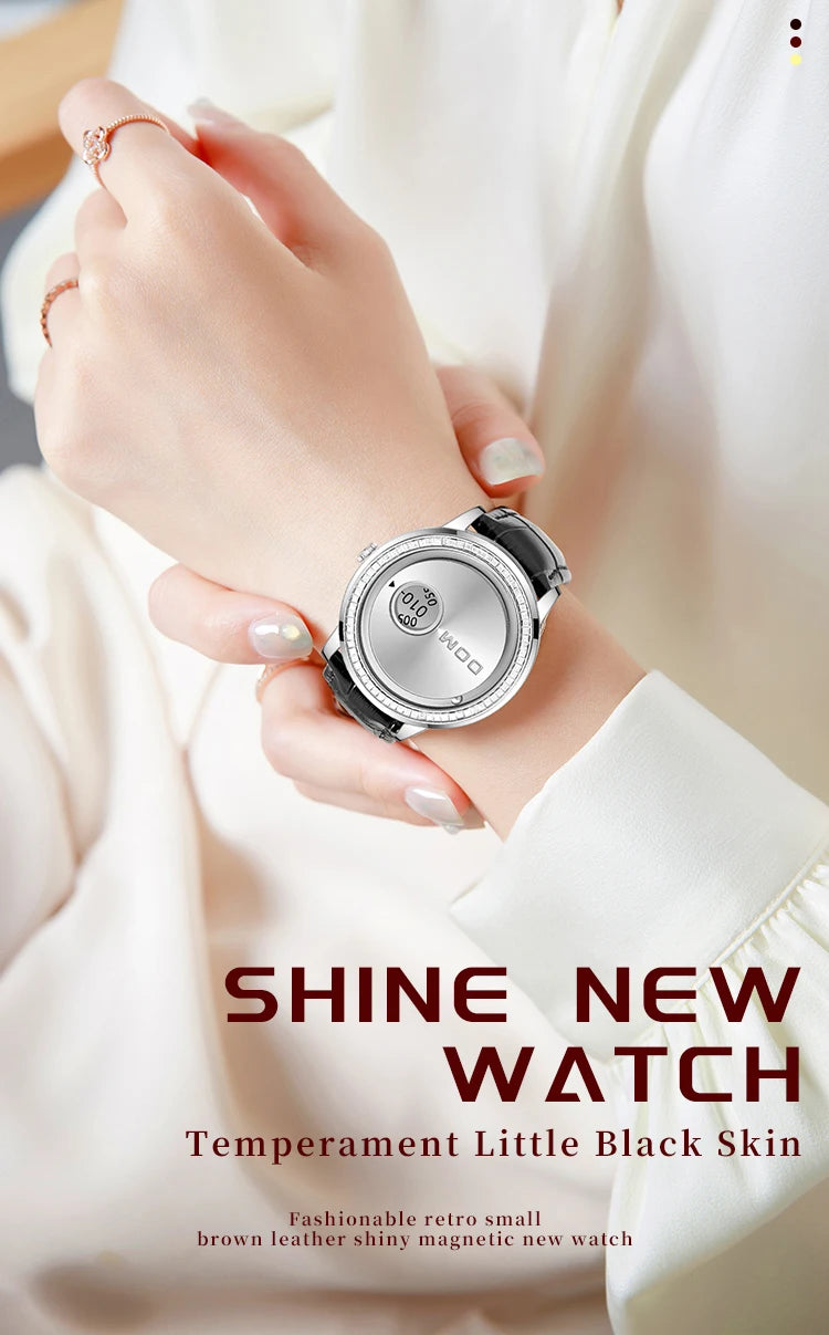 DOM 1759 New Original Factory Magnetic gold Trend Leather Women's Watch