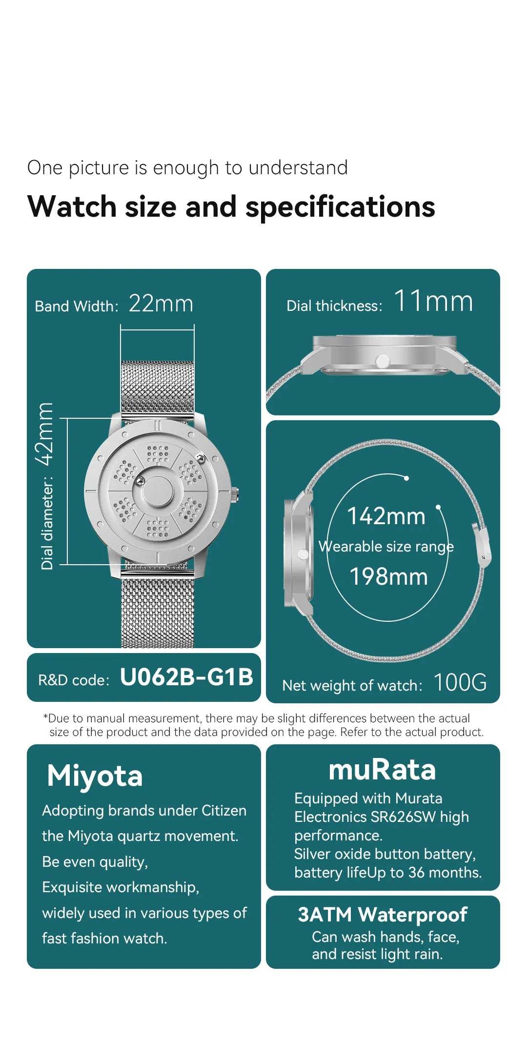 EUTOUR 2025 Magnetic Watch