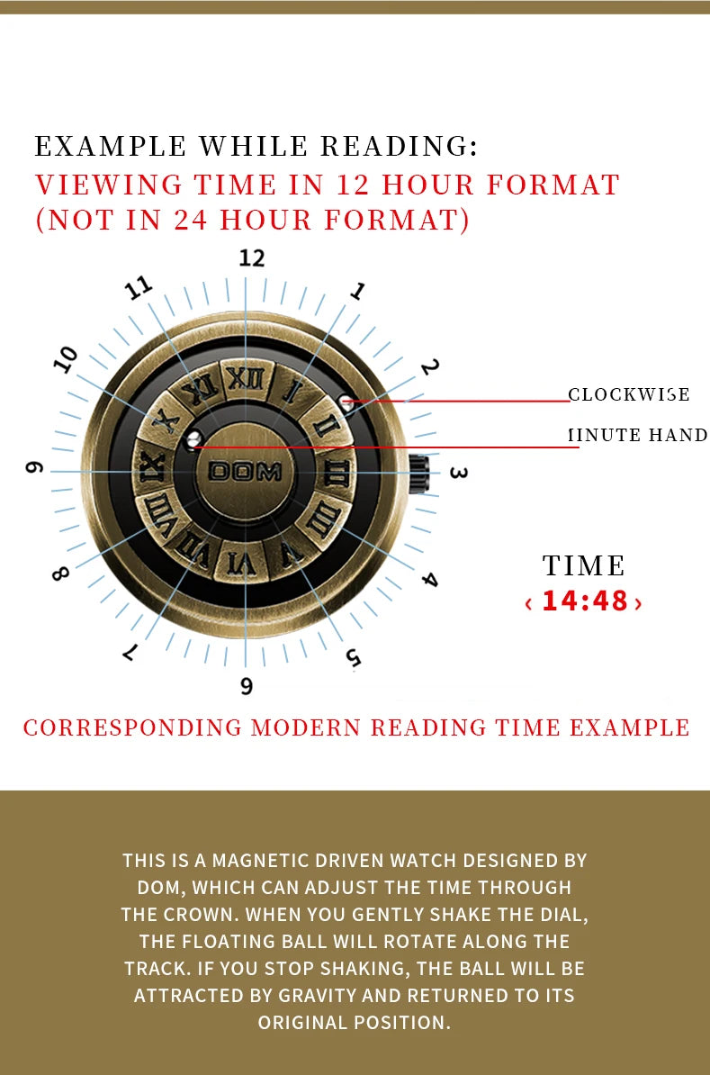 DOM Fashion Cool Magnetic Suspension Watch