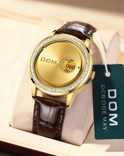 DOM 1759 New Original Factory Magnetic gold Trend Leather Women's Watch