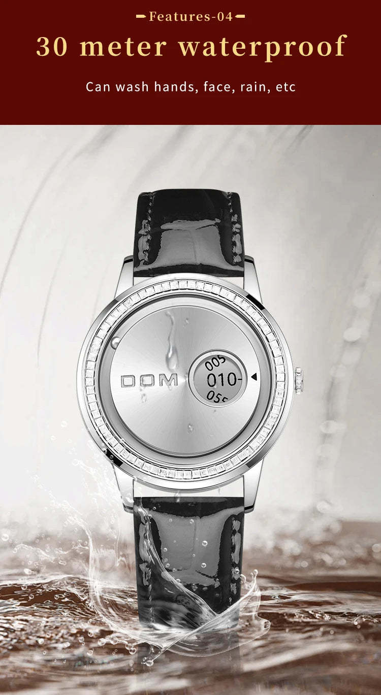 DOM 1759 New Original Factory Magnetic gold Trend Leather Women's Watch