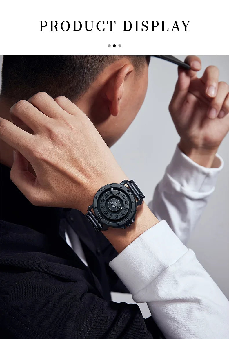 DOM 1733 Magnetic Watch Original Pointer Rotating Magnetic Constellation