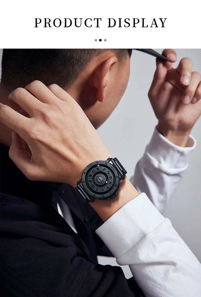 DOM 1733 Magnetic Watch Original Pointer Rotating Magnetic Constellation