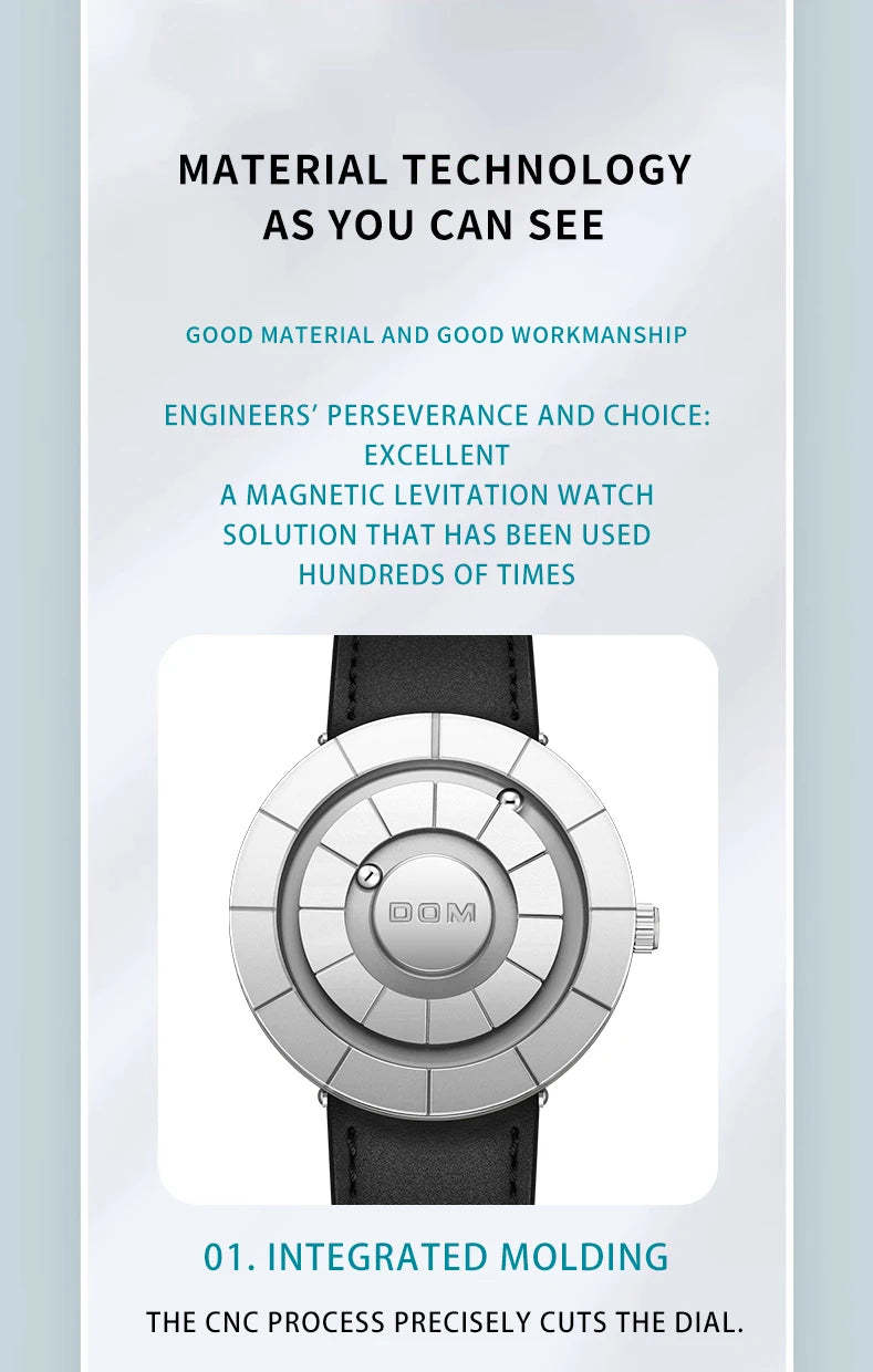 DOM 1753 Creative Design Watches Men Magnetic Watches