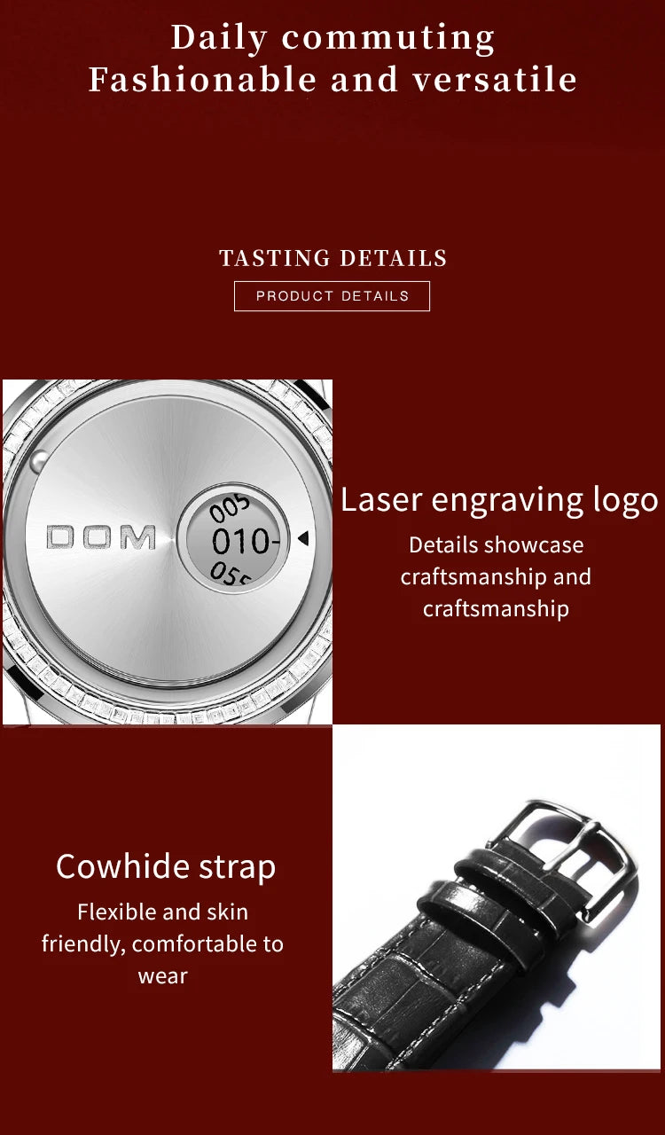 DOM 1759 New Original Factory Magnetic gold Trend Leather Women's Watch