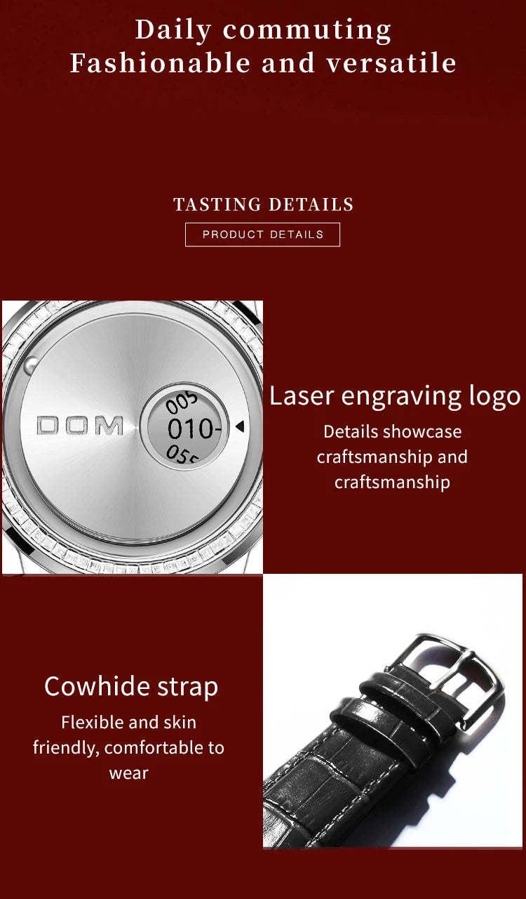 DOM 1759 New Original Factory Magnetic gold Trend Leather Women's Watch