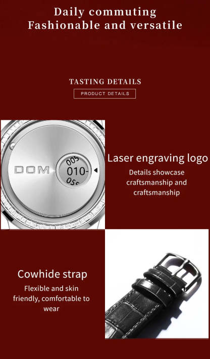 DOM 1759 New Original Factory Magnetic gold Trend Leather Women's Watch