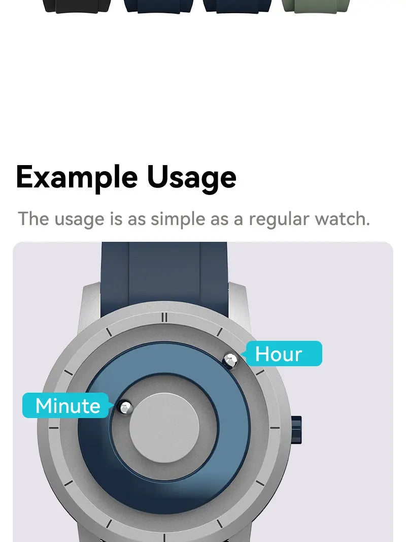 EUTOUR Stardard Quality Magnet Watch Classic 5 ATM Water proof