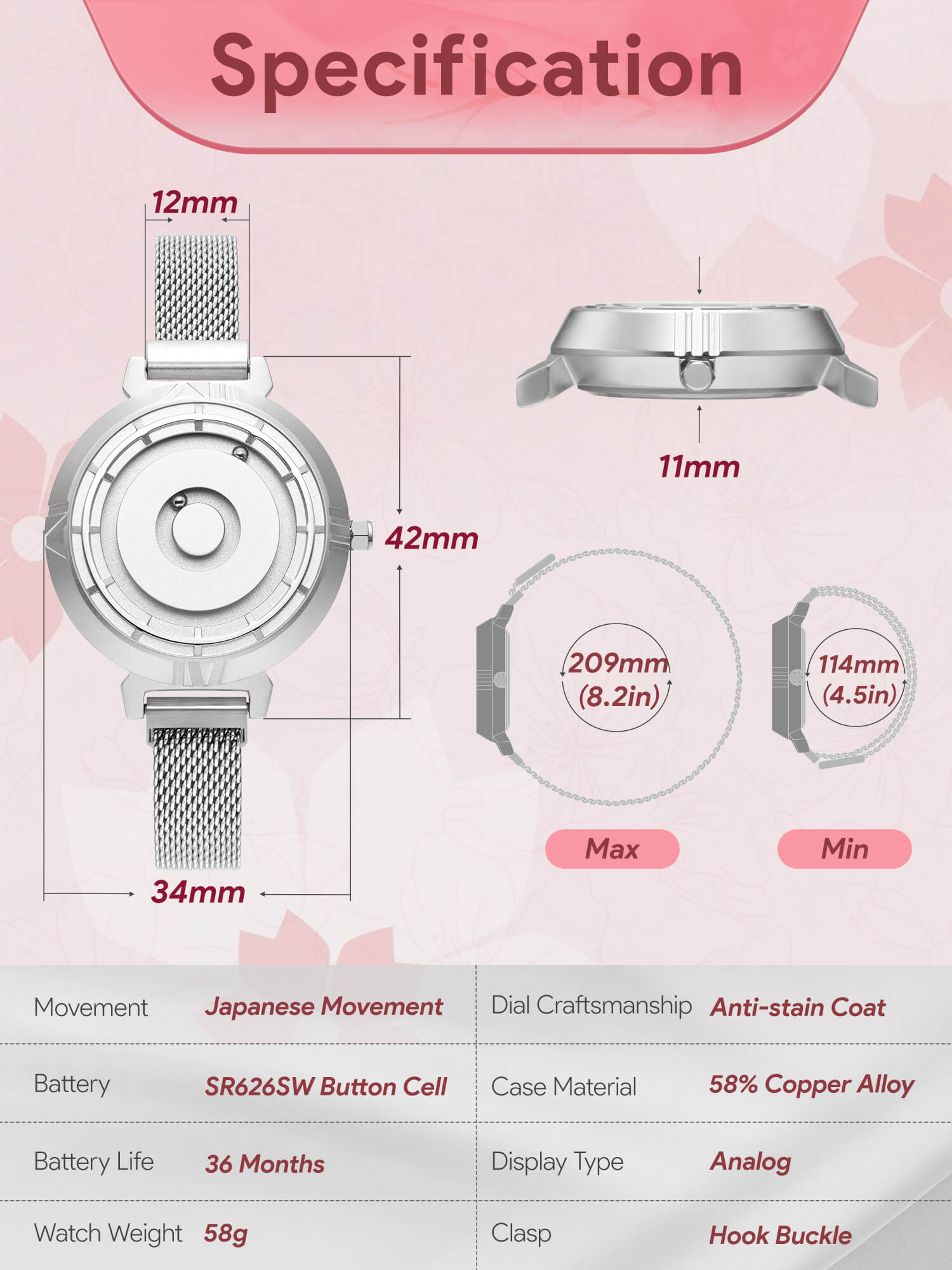 EUTOUR Magnet Watch For Women