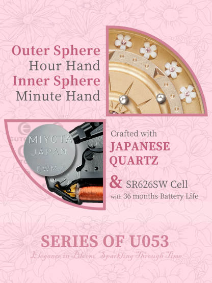 Women’s Magnetic Ball Watch with Floral Dial & Crystal Accents