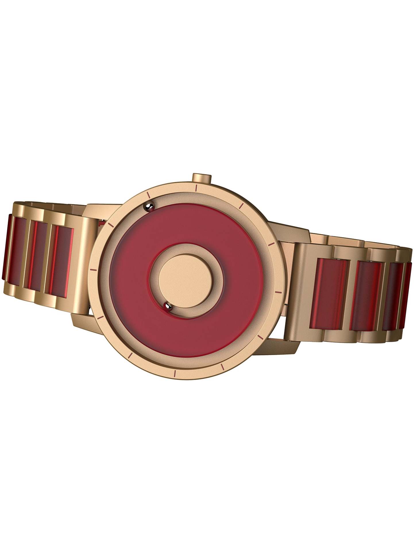 EUTOUR Magnetic Gold Watch with Red Dial