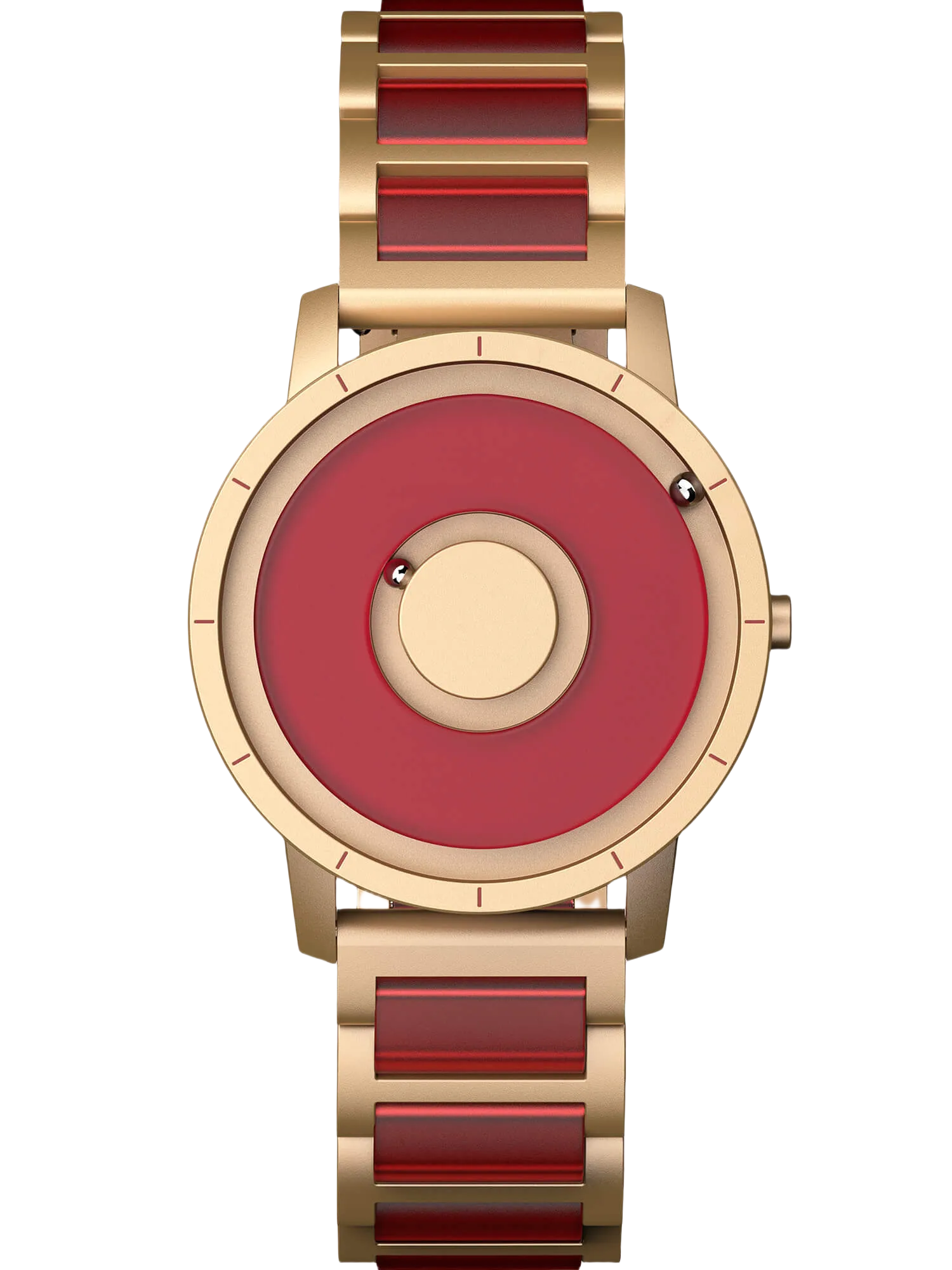 Magnetic Gold Watch with Red Dial