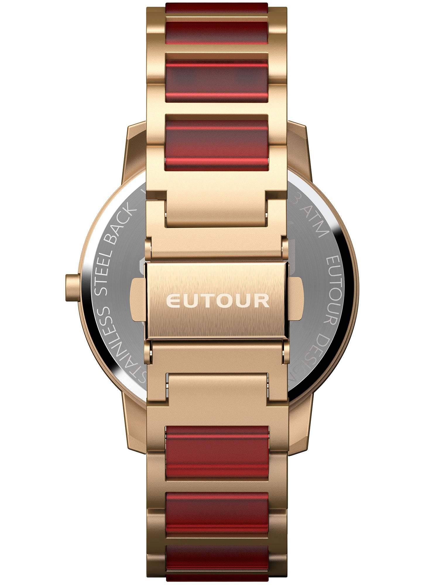 EUTOUR Magnetic Gold Watch with Red Dial