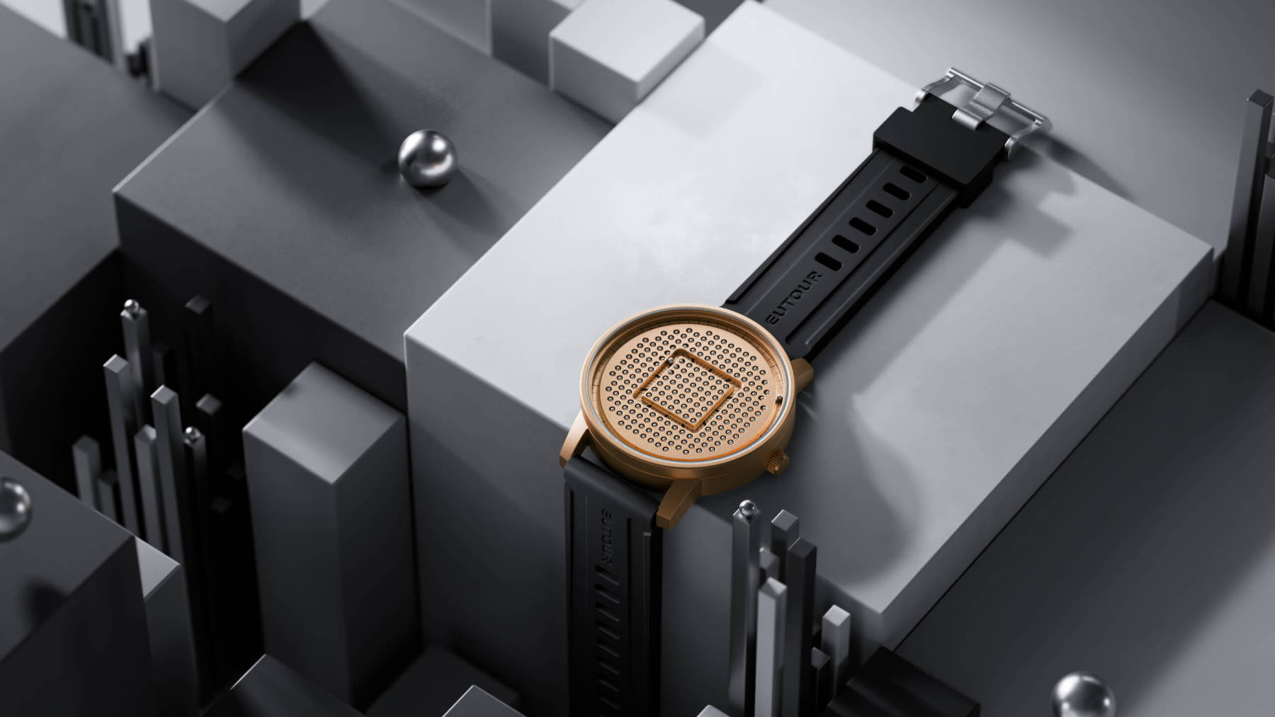 EUTOUR Gravity Magnetic Ball Tracking Single Hand Watch