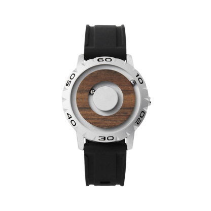 Men's Wooden Faced Magnetic Ball Watch - White