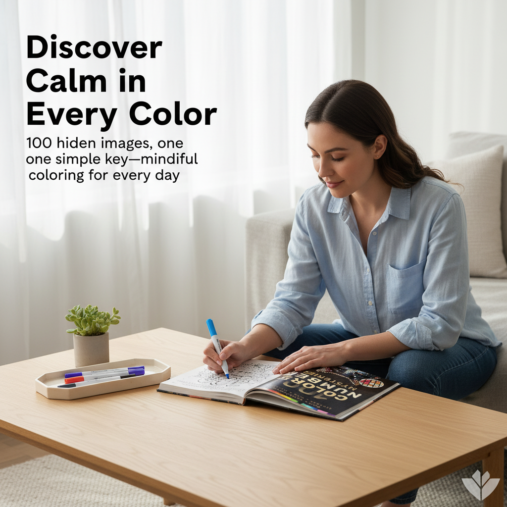 100 Color by Number Mysteries: White-Background Edition – A Coloring Book for Adults Relaxation and Wonder