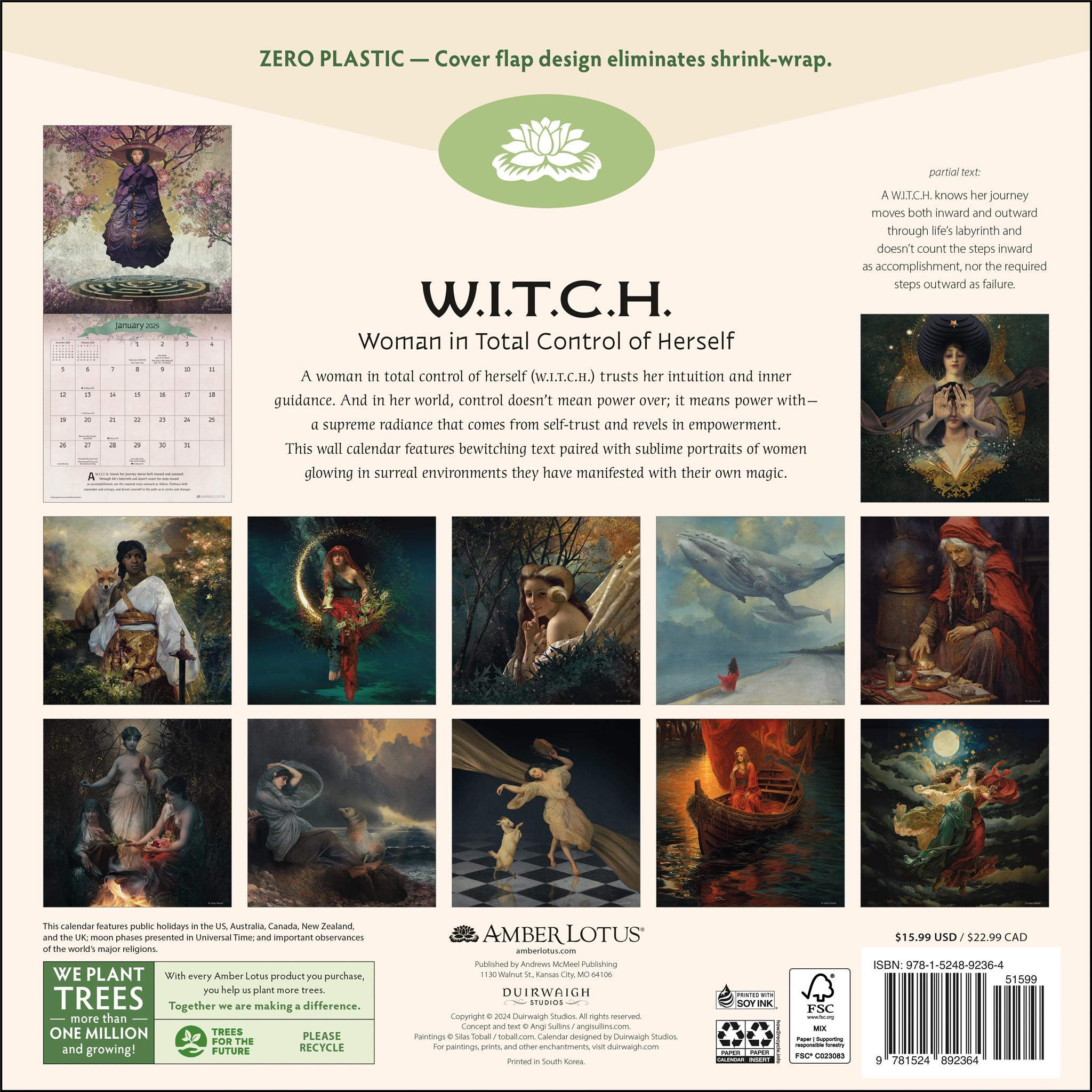 📅W.I.T.C.H. (Woman In Total Control of Herself) 2025 Wall Calendar