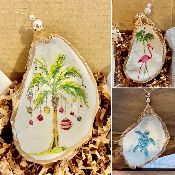 🎄Oyster Shell Art Ornament | Christmas gift🎁