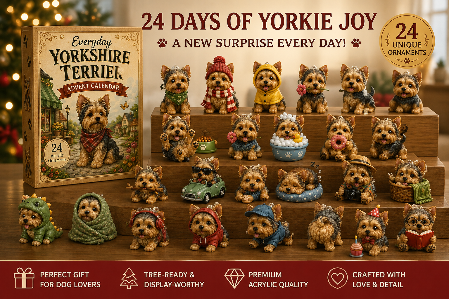 Everyday Yorkshire Terrier Advent Calendar 2026 - 24-Day Festive Countdown