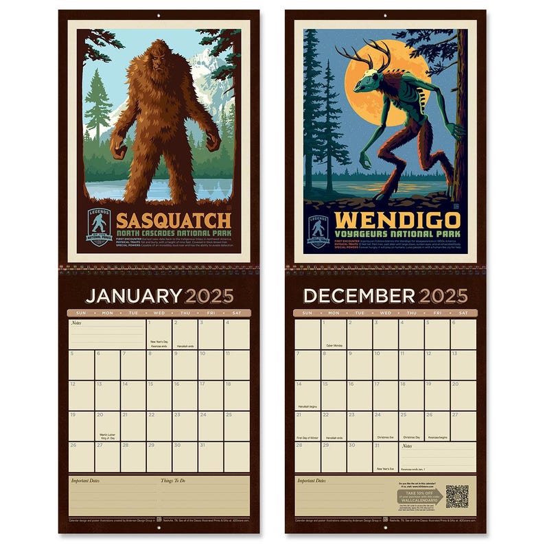 📅2025 Wall Calendar: Legends of the National Parks (Best Seller)