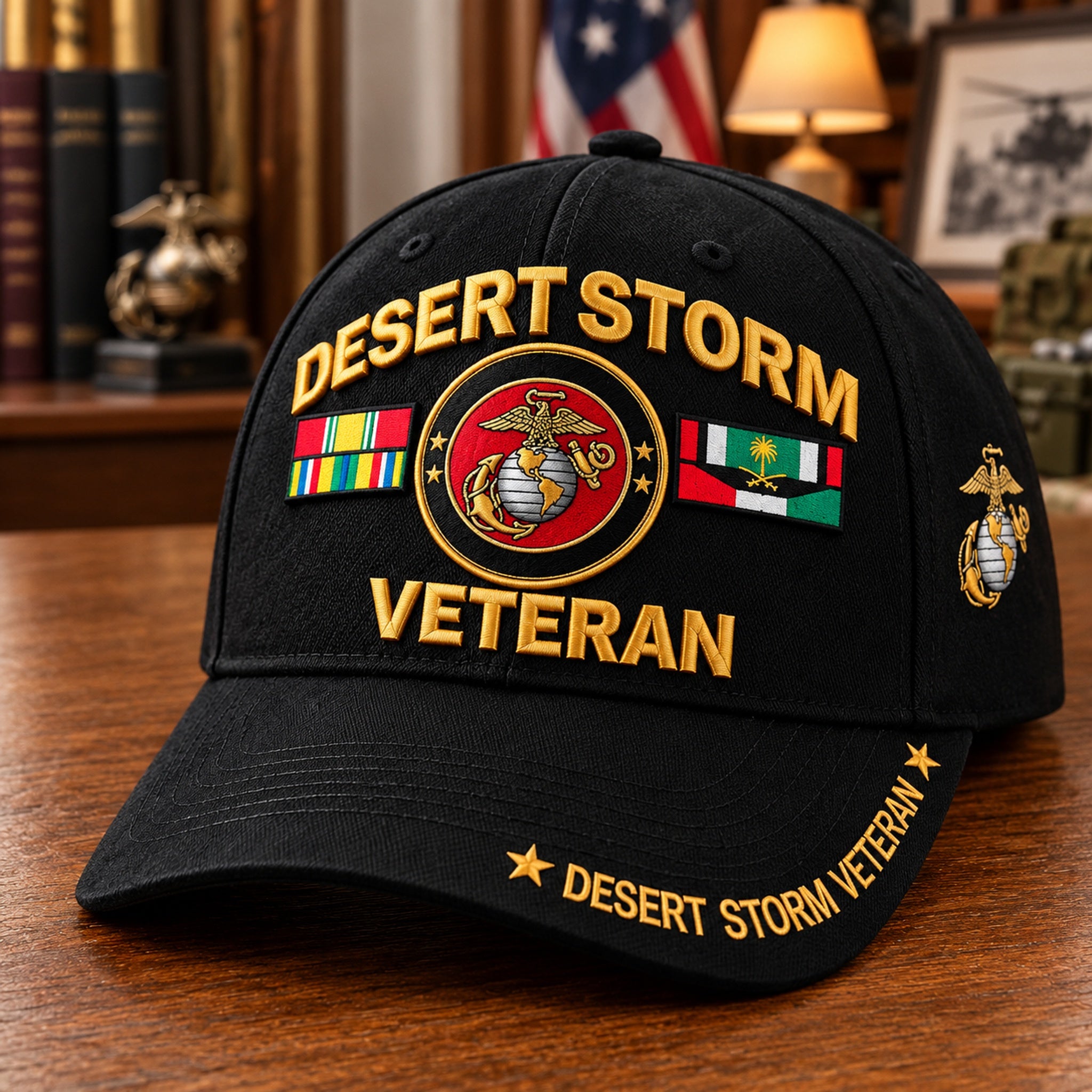 U.S. Marine Corps Desert Storm Veteran cap design
