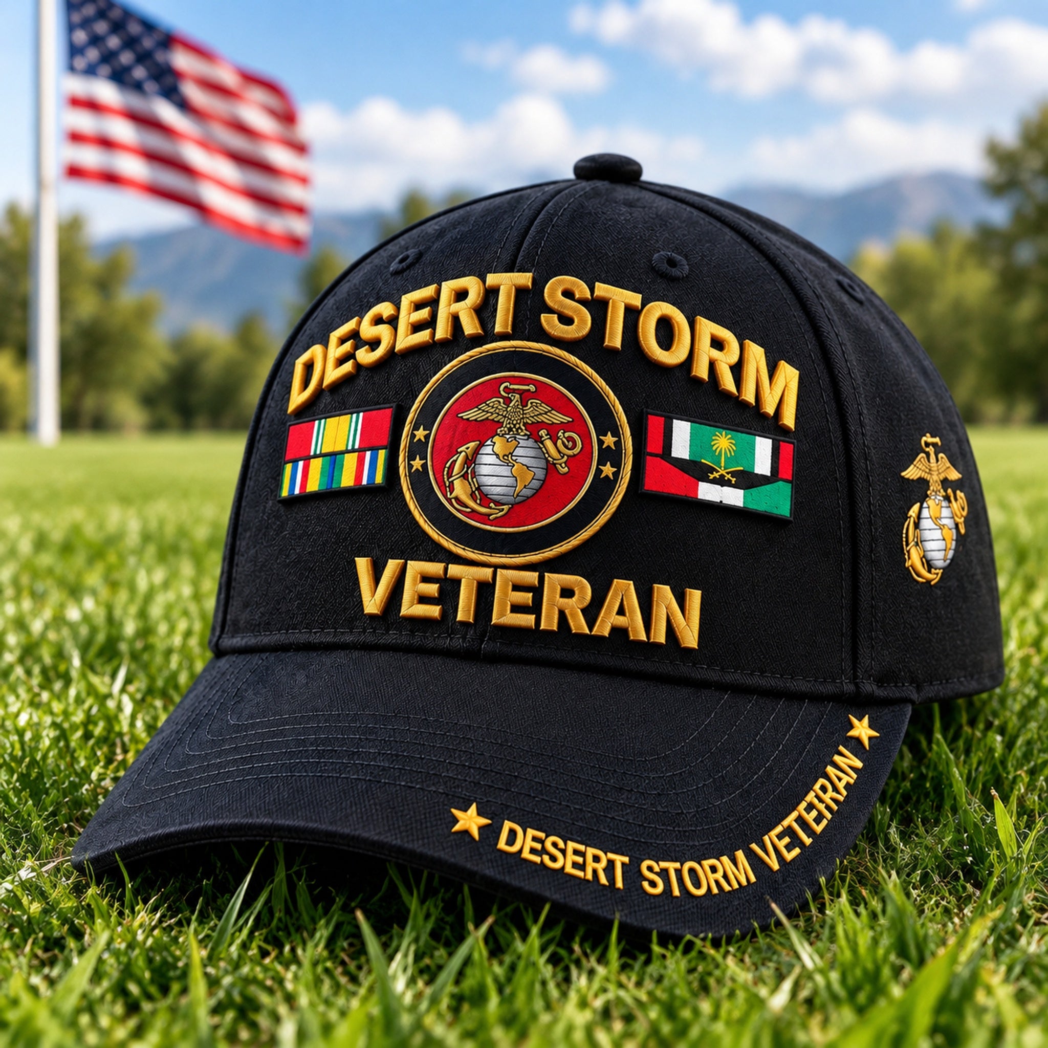 Desert Storm Veteran cap artwork and details