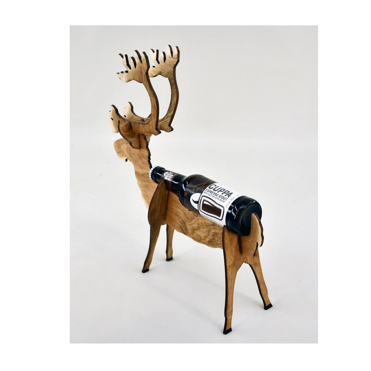🦌🛷Deer And Sleigh - Wood Beer Bottle Display Home Decor