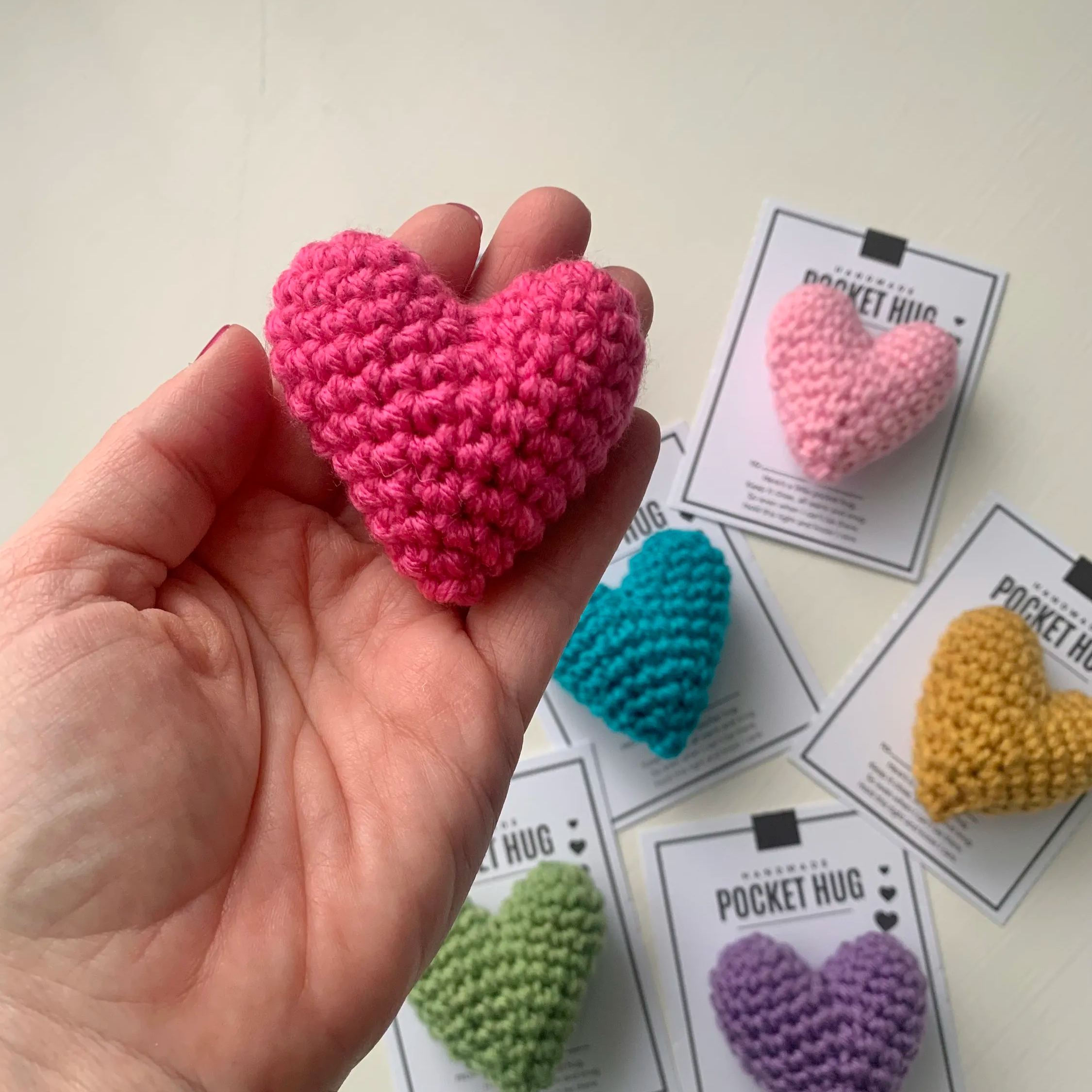 Pocket Hug-Crocheted Heart