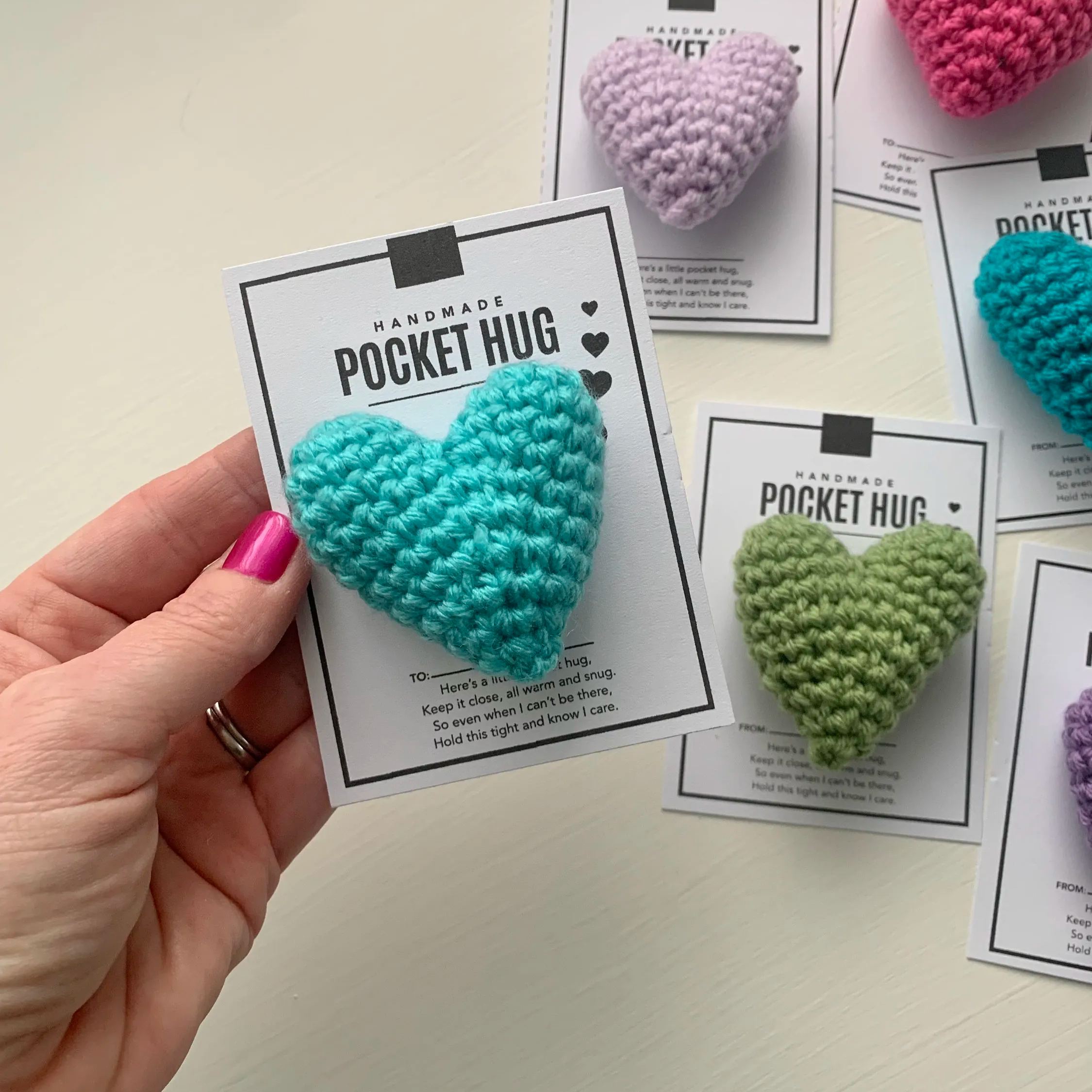 Pocket Hug-Crocheted Heart